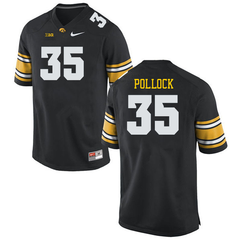 Men #35 Tanner Pollock Iowa Hawkeyes College Football Jerseys Stitched Sale-Black - Click Image to Close